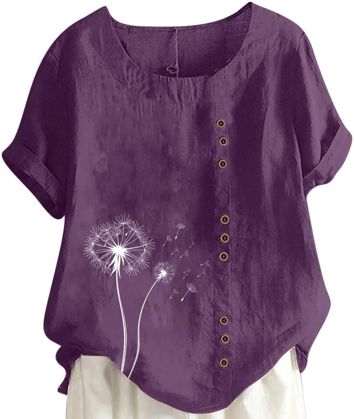 Short Sleeve Shirts for Women Fashion Print Loose Fitted Tops Casual Crew Neck Lightweight Summer Boho T-Shirts