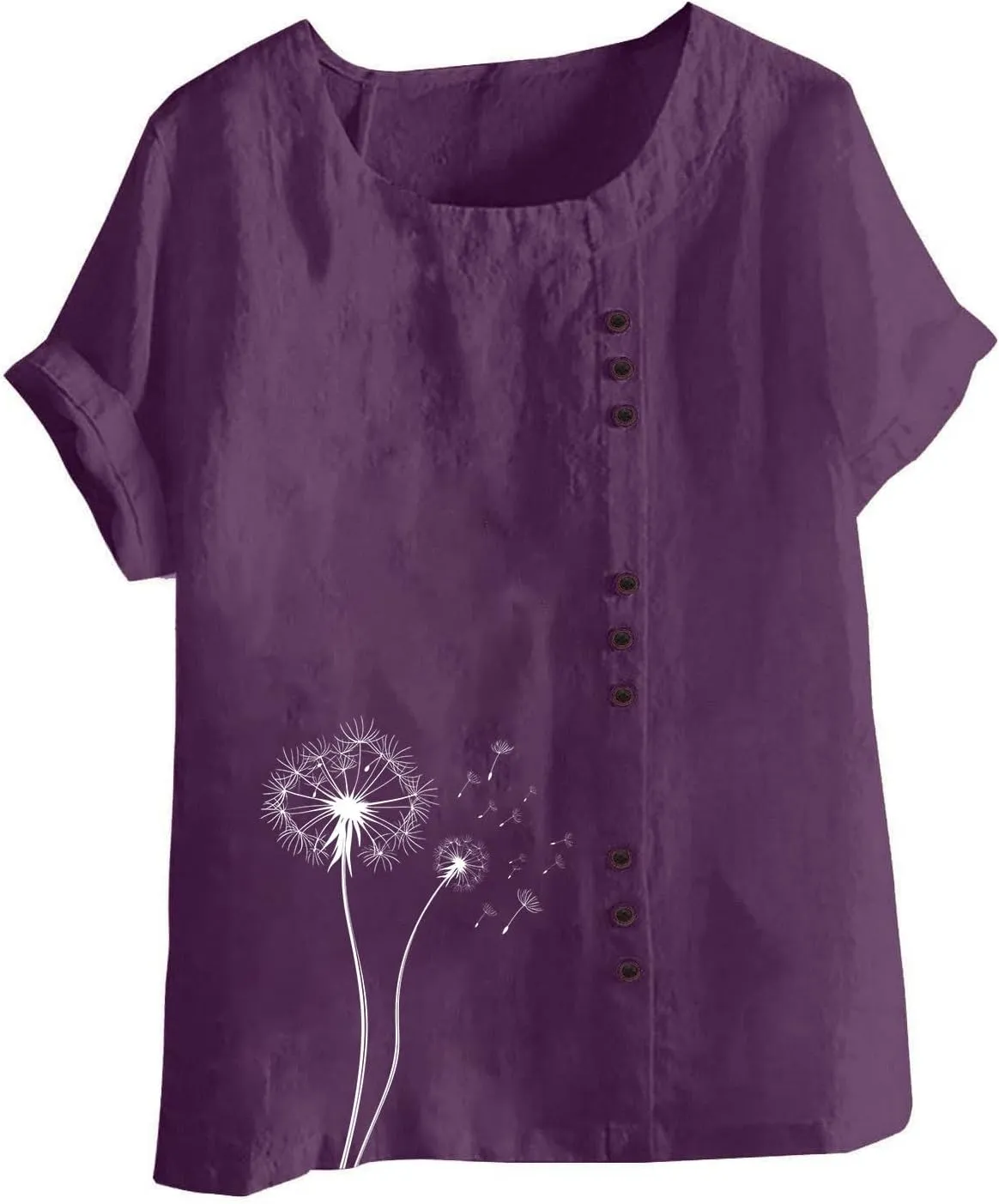 Short Sleeve Shirts for Women Fashion Print Loose Fitted Tops Casual Crew Neck Lightweight Summer Boho T-Shirts