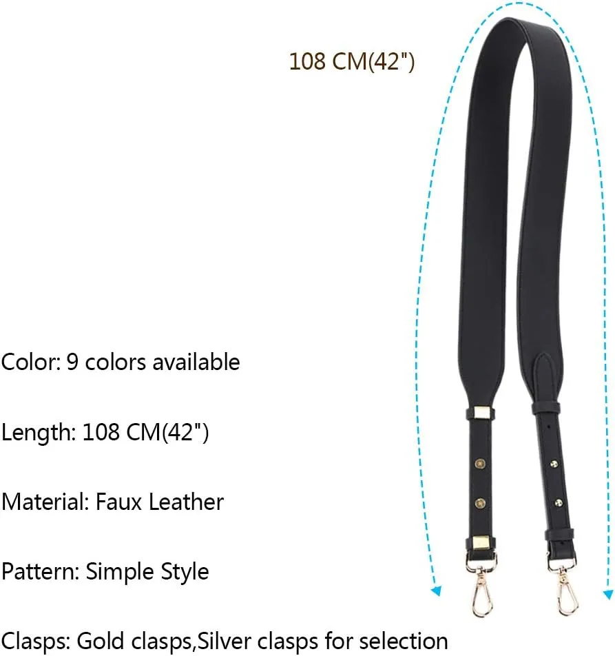 Shoulder-Strap Crossbody Bag Strap-Replacement Faux Leather Replacement-Strap For Purse Handbag (Red)