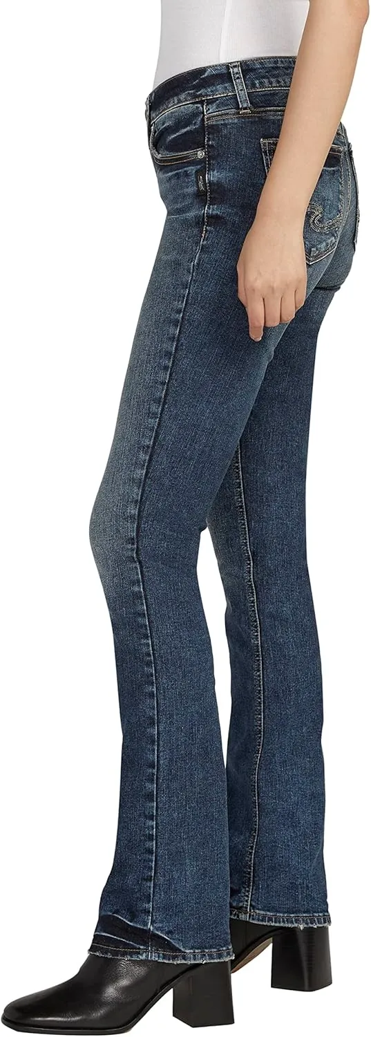 Silver Jeans Co. Women's Elyse Mid Rise Comfort Fit Slim Bootcut Jeans-Legacy