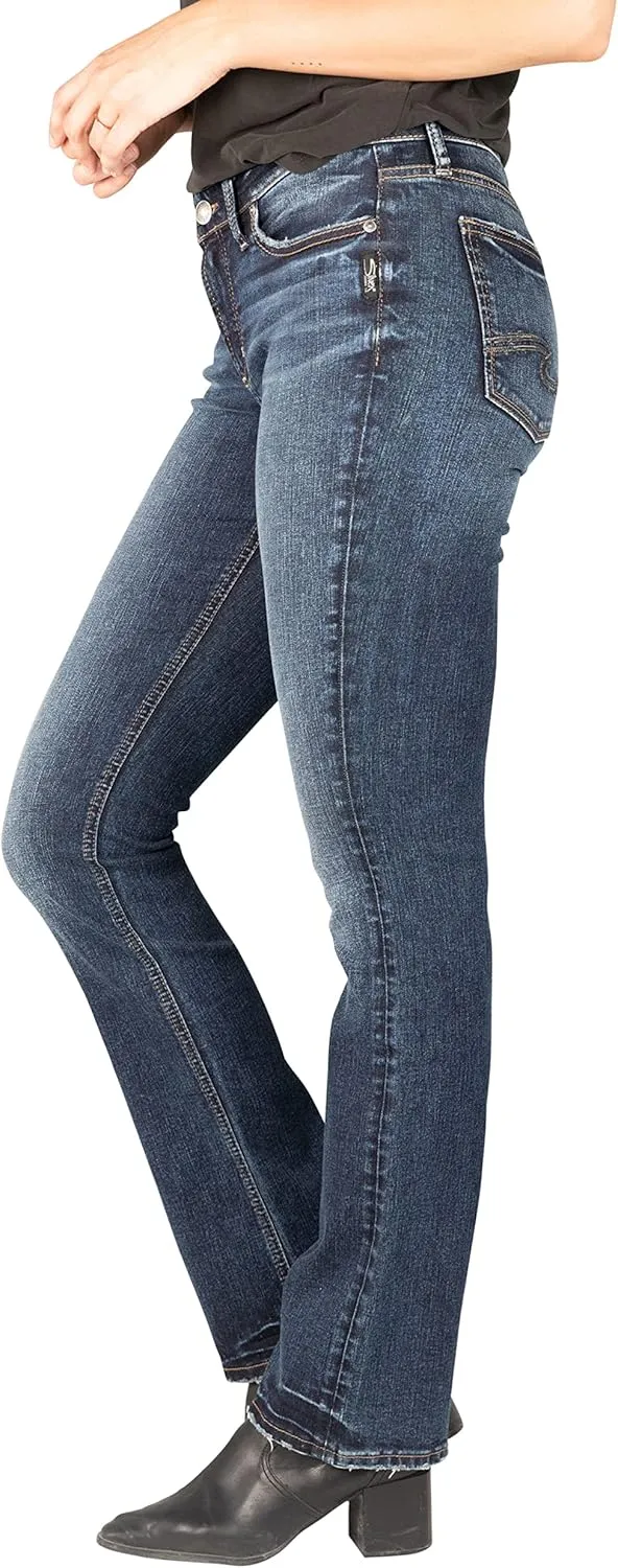 Silver Jeans Co. Women's Elyse Mid Rise Comfort Fit Slim Bootcut Jeans-Legacy
