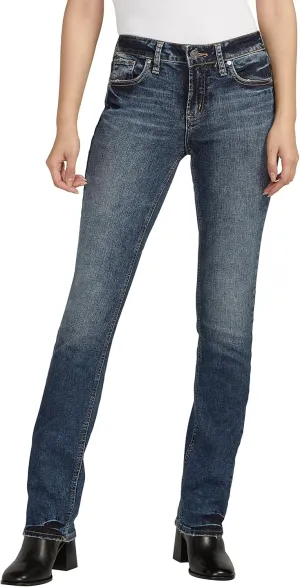 Silver Jeans Co. Women's Elyse Mid Rise Comfort Fit Slim Bootcut Jeans-Legacy