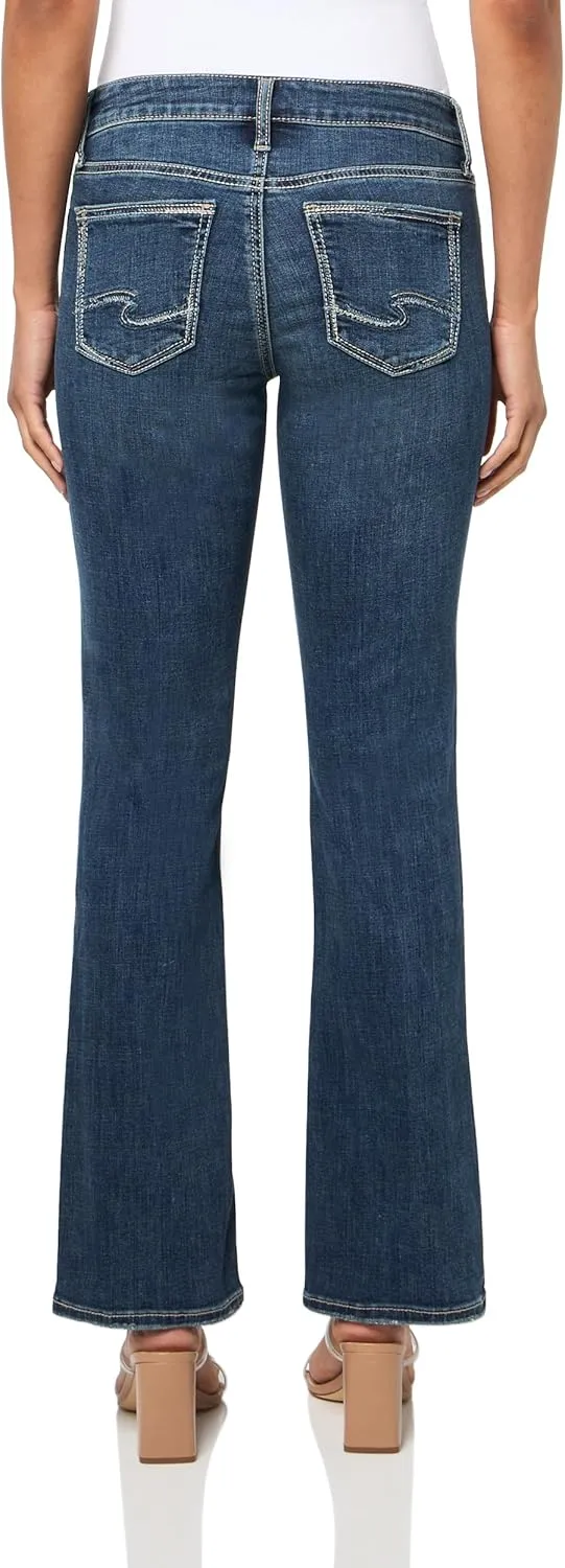 Silver Jeans Co. Women's Elyse Mid Rise Comfort Fit Slim Bootcut Jeans