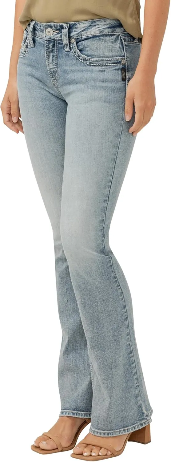 Silver Jeans Co. Women's Suki Mid Rise Curvy Fit Bootcut Jeans
