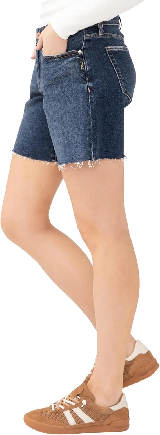 Silver Jeans Co. Women's Suki Mid Rise Curvy Fit Long Shorts