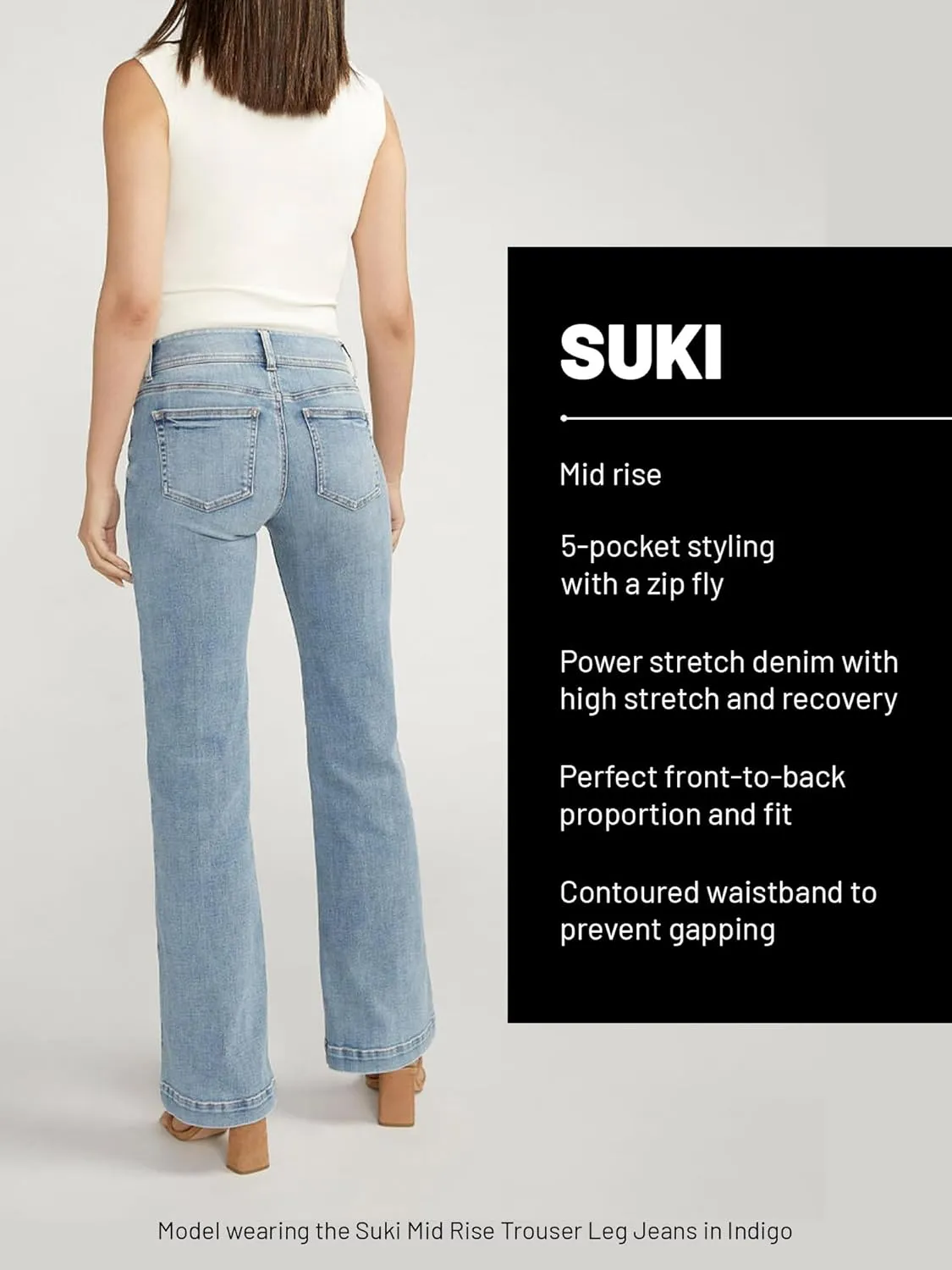 Silver Jeans Co. Women's Suki Mid Rise Curvy Fit Skinny Jeans