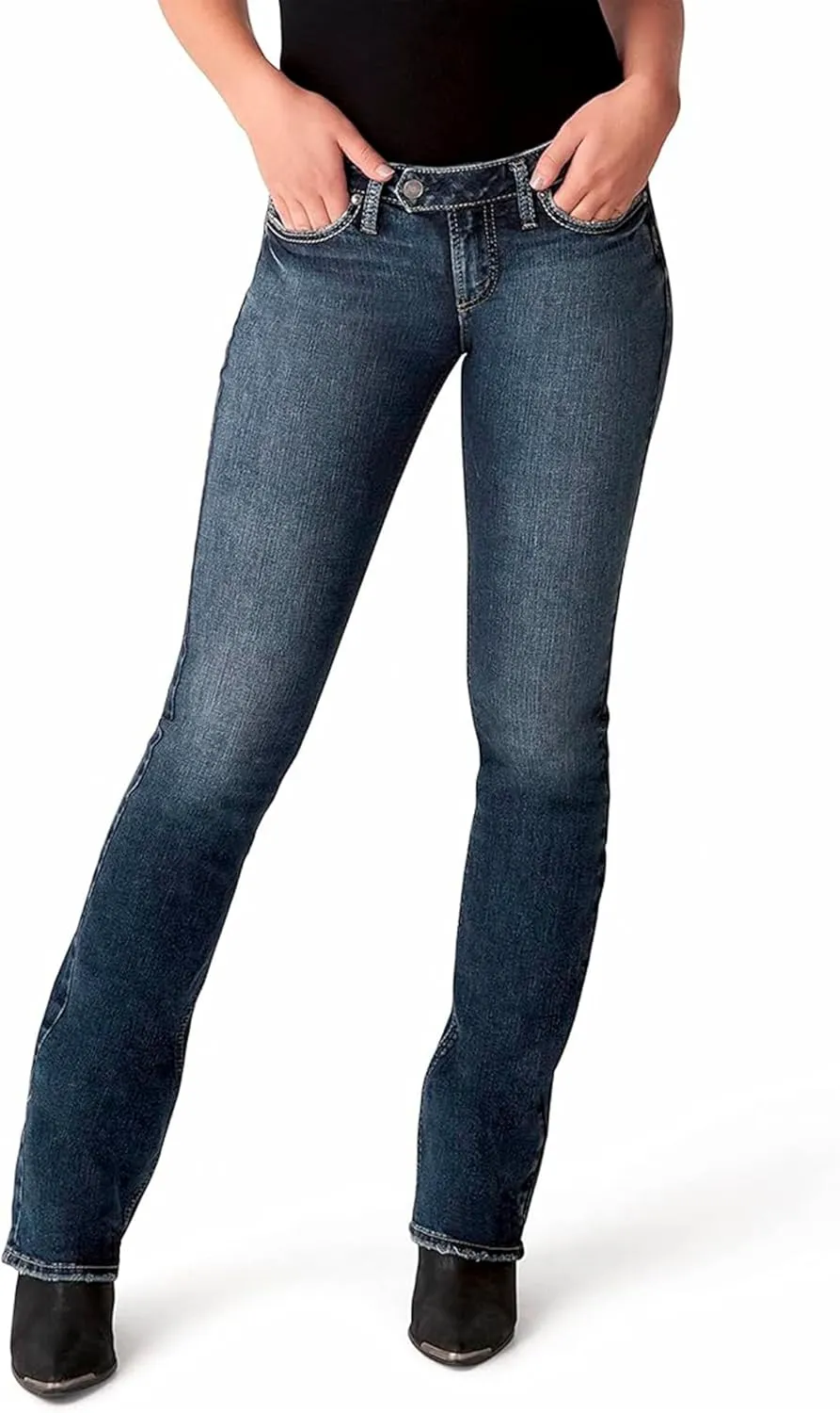 Silver Jeans Co. Women's Tuesday Low Rise Slim Bootcut Jeans