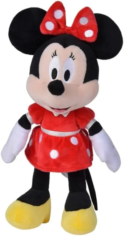 Simba Toys - Disney Minnie Mouse with Red Dress, Soft and Comfortable Material, 100% Original, Suitable for Boys and Girls of All Ages - 25 cm