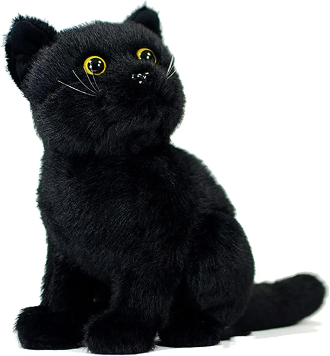 Simulation Black Cat Plush Toy, Super Soft and Cute Cat Stuffed Animal Plush Toy Lifelike Kids Girl Birthday Home Decor
