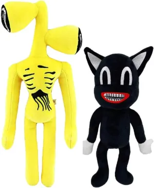 Siren Head Plush Toys Cartoon Dog Cartoon Cat Plush Toys for Boys and Girls Home Party Gift Birthday Gift (Yellow)