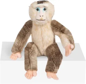 Sitting Pig-Tailed Macaque Stuffed Animals.Realistic Wild Animal Plush,Festival Decoration for Halloween Easter Christmas Valentines Birtday,Gift for Kids and Lovers,Standing at 13 inch