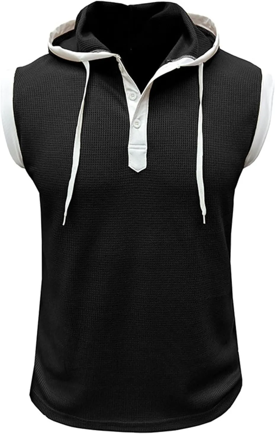 Sleeveless Hoodies for Men Button Down V Neck Tank Tops Workout Gym Casual Muscle Oversized Summer Fashion Big and Tall Vest