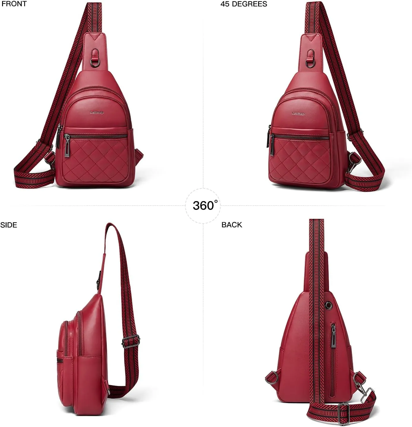 Sling Bag For Women Fanny Pack Crossbody Travel Shoulder Belt Bags Tote Backpack Purse Faux Leather