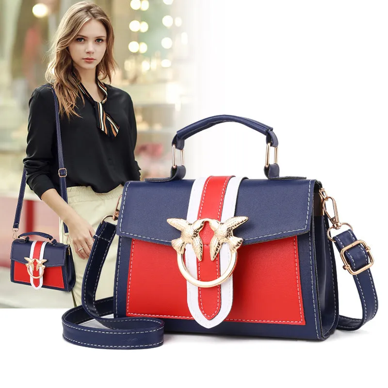 Slouchy Women's Fashionable Korean Contrast Color Crossbody Bags