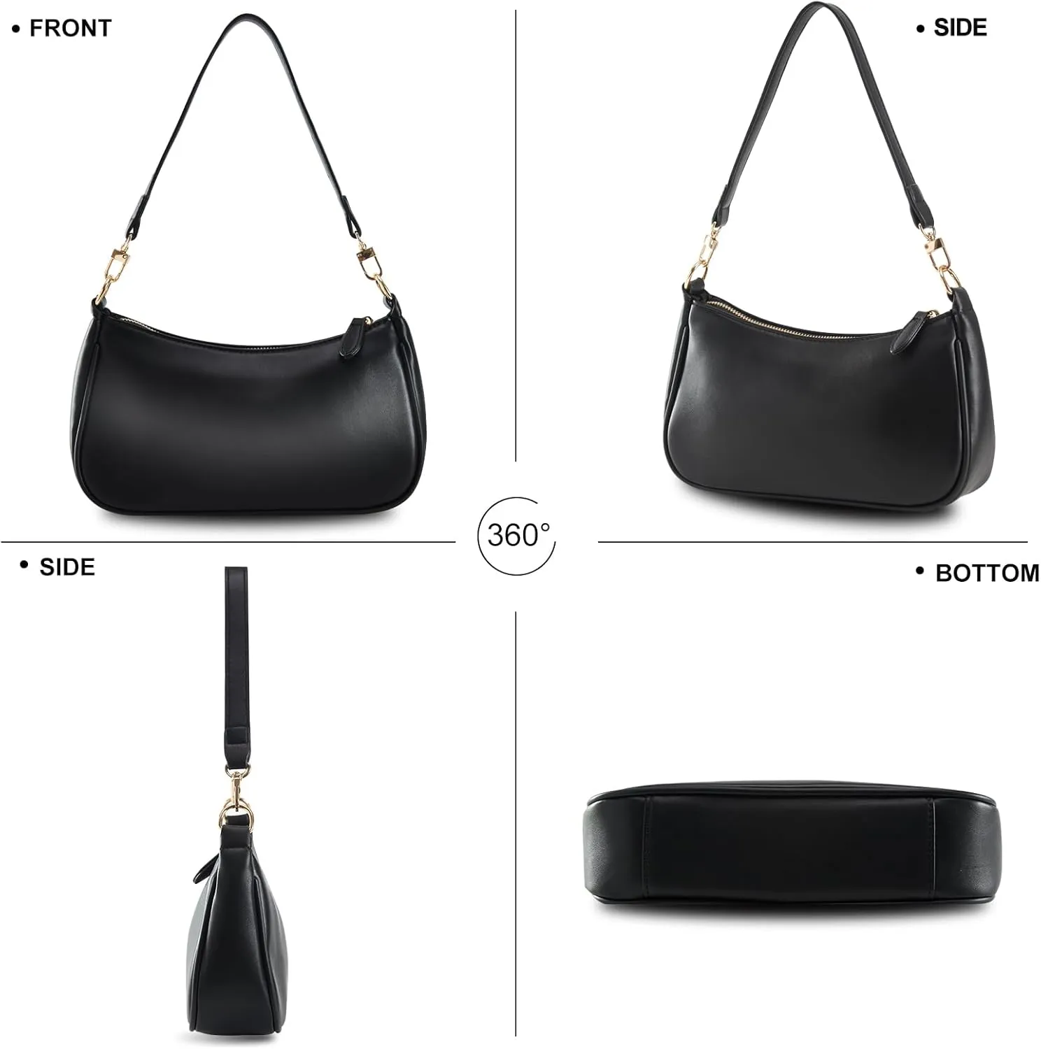 Small Cresent Shoulder Bags Crossbody Purses for Women Vegan Leather Handbag Clutch Hobo Purse