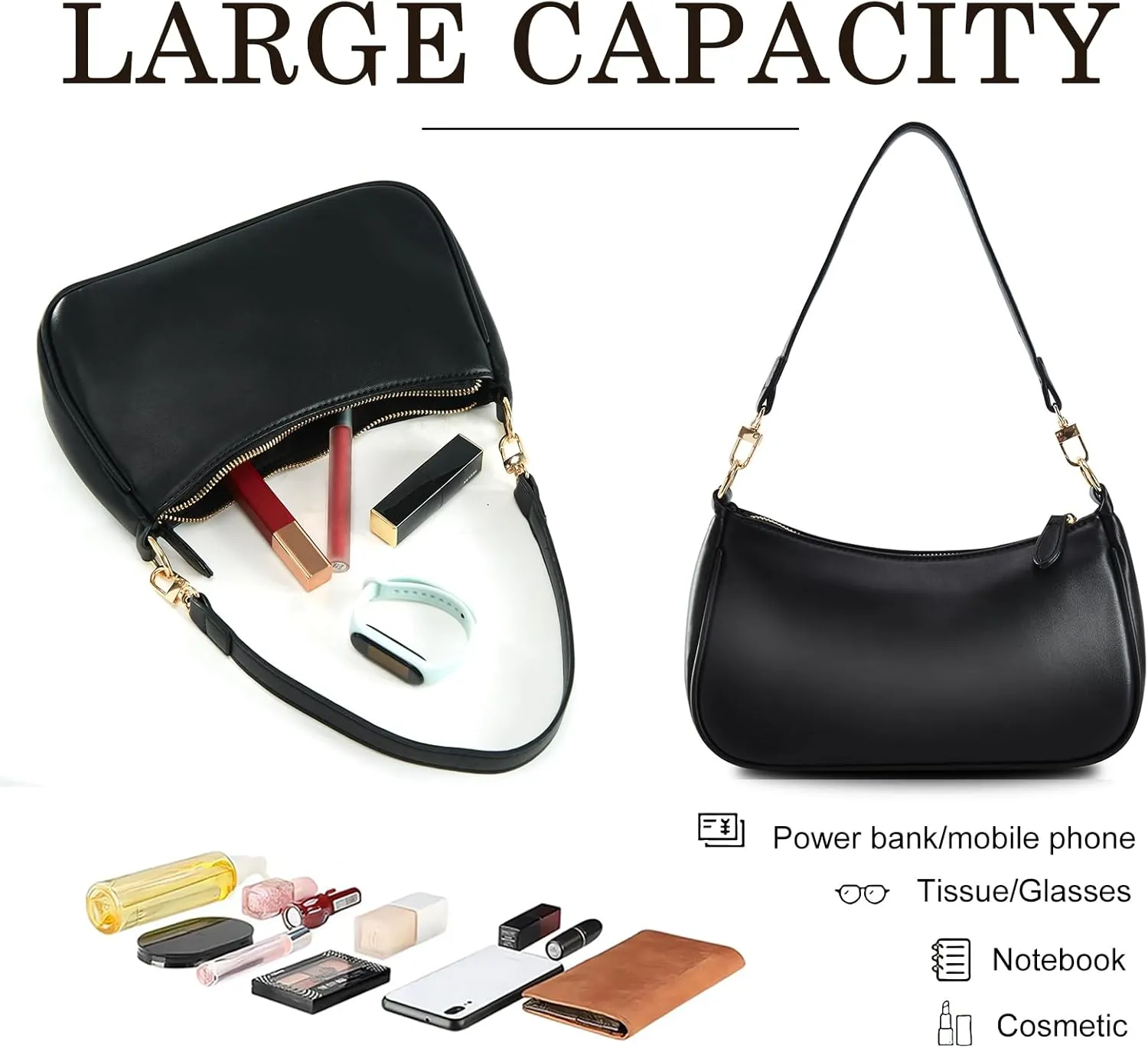 Small Cresent Shoulder Bags Crossbody Purses for Women Vegan Leather Handbag Clutch Hobo Purse