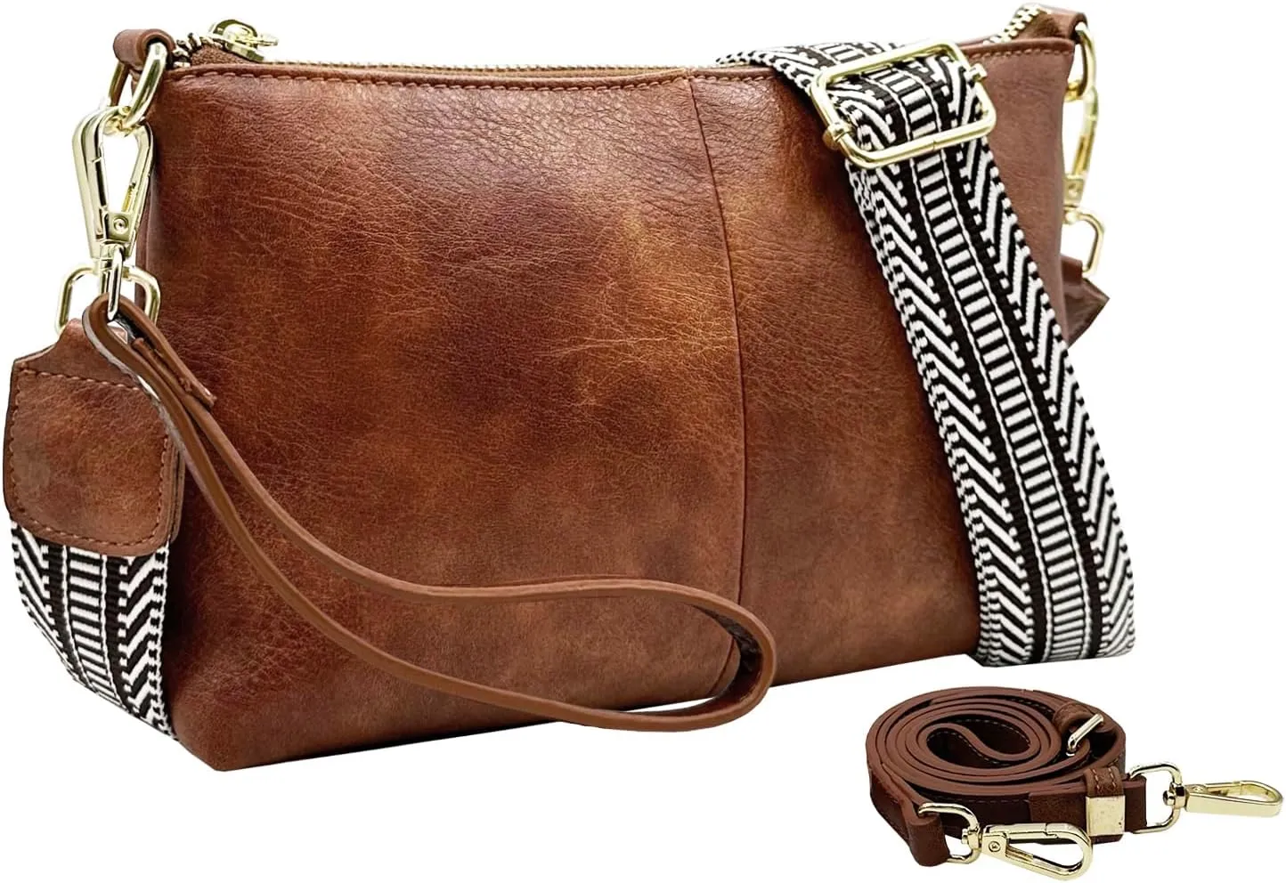 Small Crossbody Clutch Purses Bags for Women Wristlet Wallet Vegan Shoulder Handbags Guitar Strap   Leather Strap