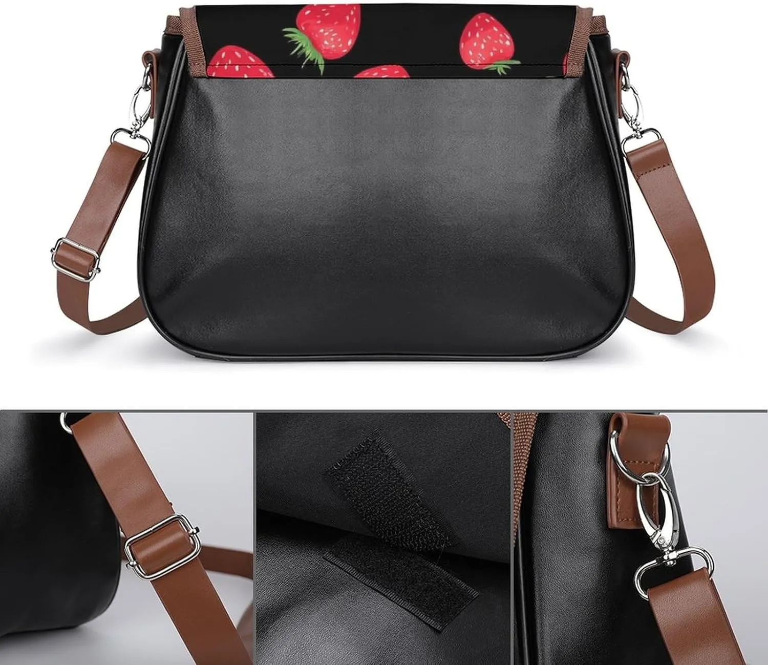 Small Crossbody Handbags Pu Leather Purse Travel Shoulder Bag with Adjustable Strap