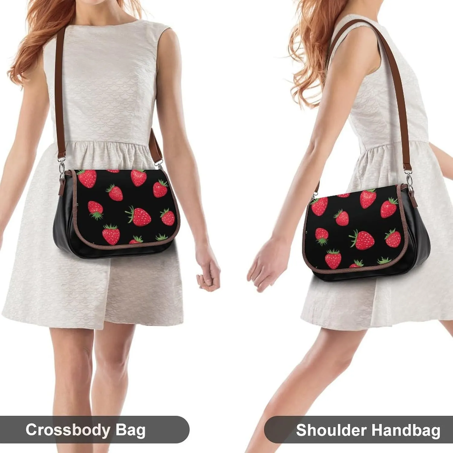Small Crossbody Handbags Pu Leather Purse Travel Shoulder Bag with Adjustable Strap