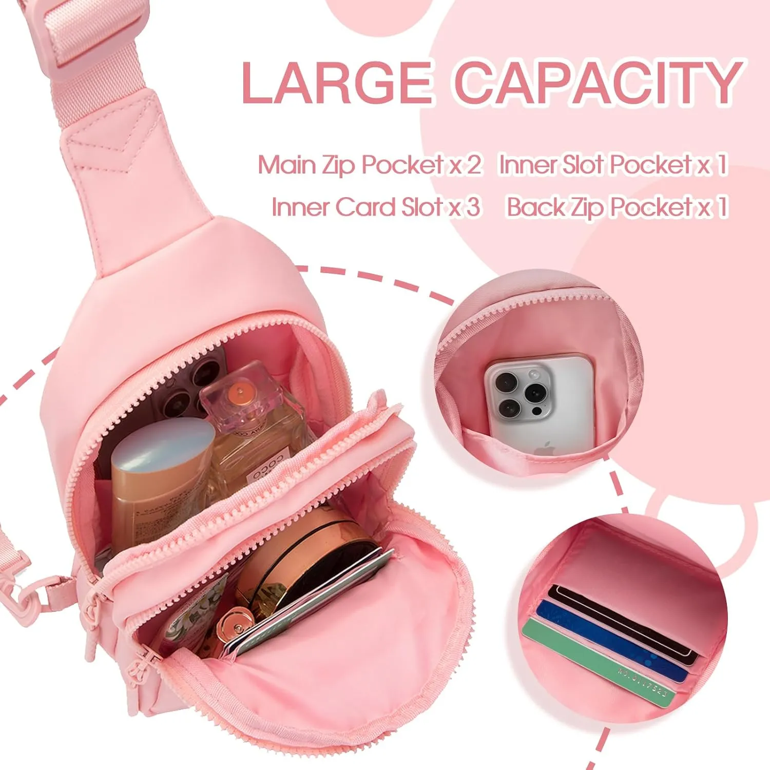 Small Initial Sling Bag for Girls & Women - Cute Crossbody Fanny Pack Gift