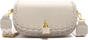 Small Leather Saddle Shoulder Bag with Guitar Strap Trendy Flap Saddle Purses Trendy Vegan Leather Crossbody Bag