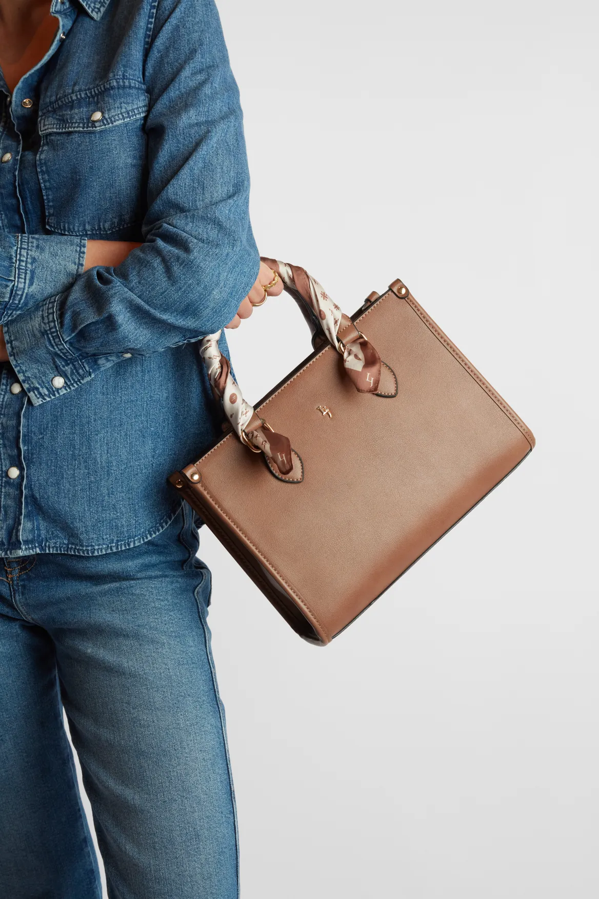 Small Tote Bag With Scarf