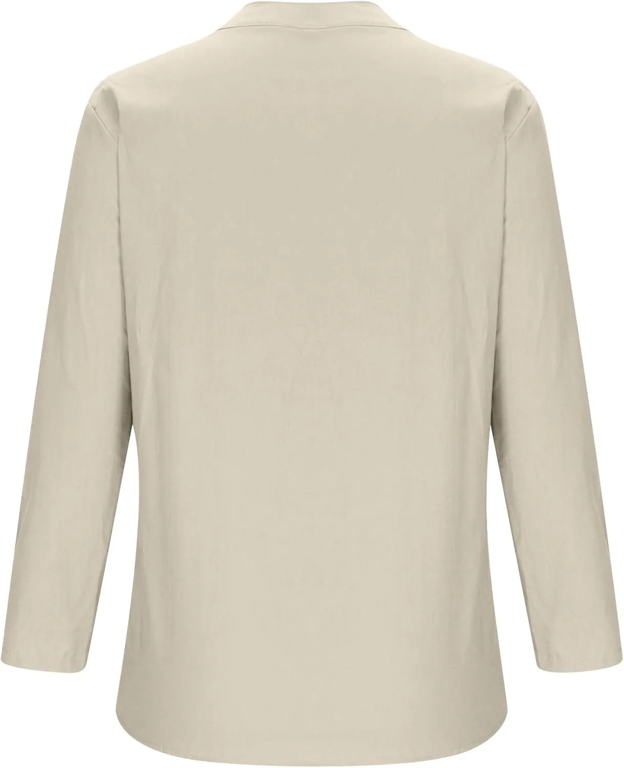 SMIDOW Linen Tops for Women Summer Plus Size Button Down Cotton Linen Shirts Long Sleeve v Neck Loose Comfy Blouse 2023