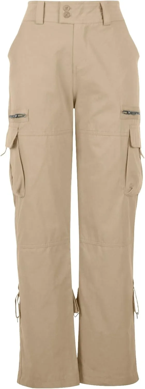SMIDOW Low Rise Cargo Pants for Women Plus Size Baggy Stretchy Wide Leg Pants Pockets Y2K Streetwear Combat Military Trousers
