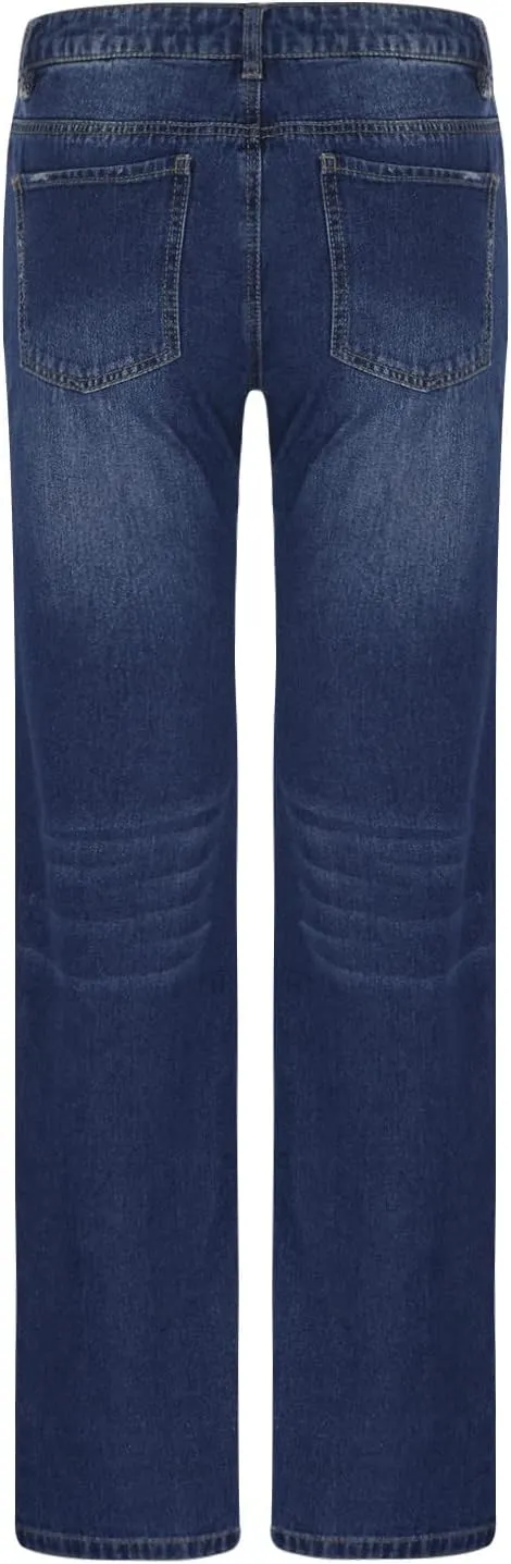 SMIDOW Women Stacked Pants Ripped Jeans Boyfriend Distressed Baggy Cargo Straight Leg Pants