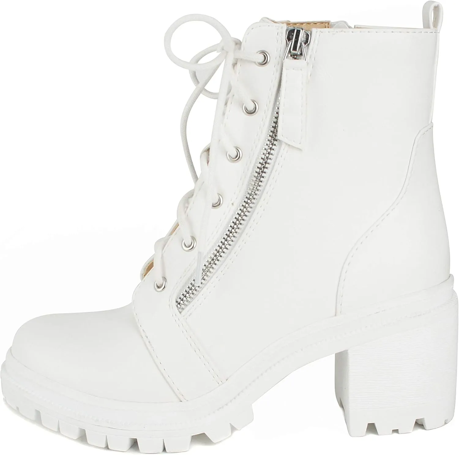 Soda Malia Boots Women's Brown Low Faux Leather Chunky Heel Ankle Booties