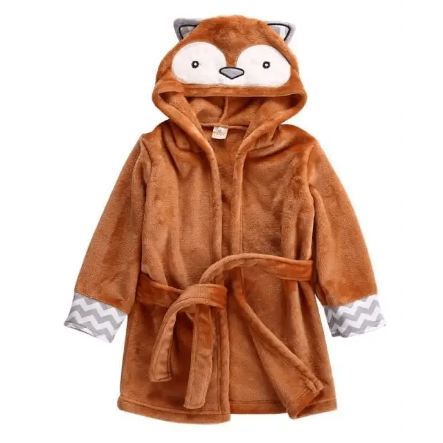 Soft And Comfortable Baby Bathrobes Cute Cartoon Animal Face Sleepwear For Babies Unique Design Hooded Sleepwear For Infants