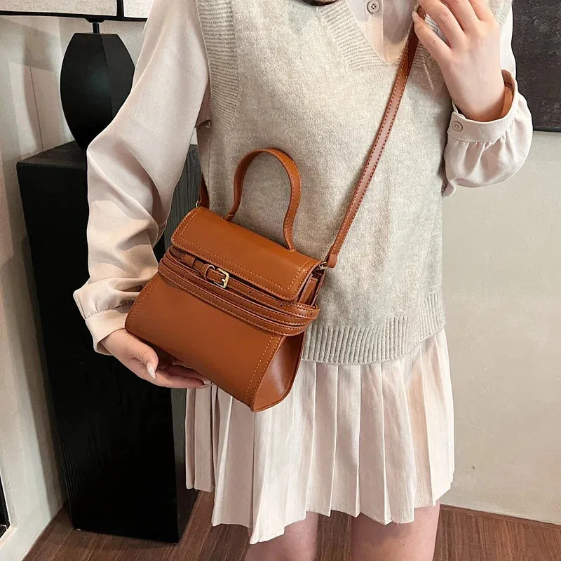 Soft Short Handle Faux Leather Crossbody Bags