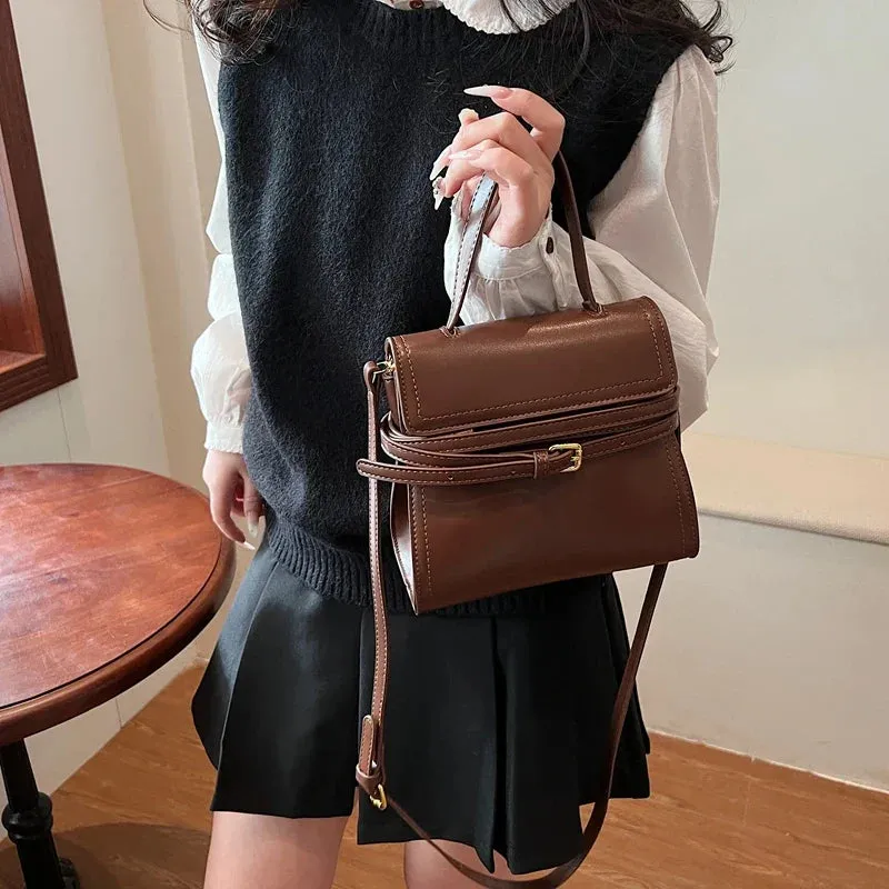 Soft Short Handle Faux Leather Crossbody Bags