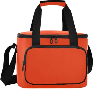 Solid Color Soft Cooler Bag with Zipper Insulated Portable Camping Cooler for Travel Work Beach Lunchbox for Women Men