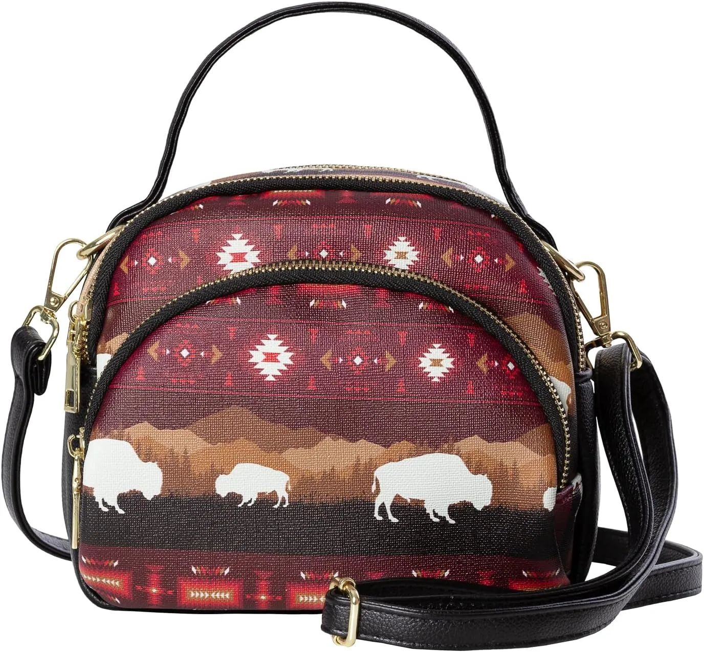 Southwest Crossbody Bags For Women, Handbags, Shoulder Bag, Purse, Pu Leather, With Adjustable Strap