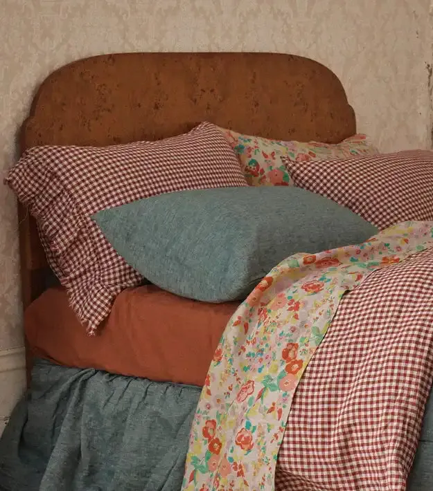 SOW spruce marl linen pillowcase set standard