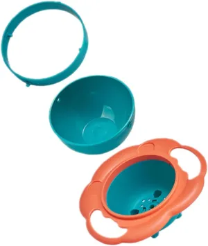Spill Proof Children's Rotating ° Bowl for Toddlers Boys and Girls Encourages Independent Eating