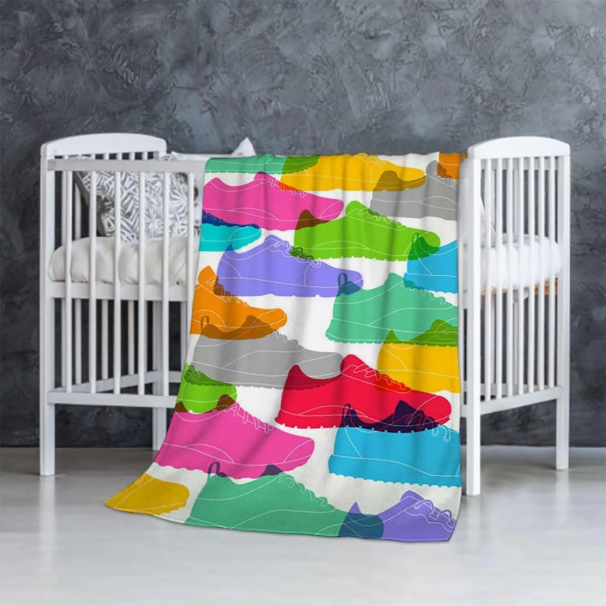 Sport Shoes Sneakers Colorful Throw Blanket for Couch Cozy Soft Blankets & Throws Lightweight Fleece Fall Fuzzy Blanket Couch Chairs Sofa Bedroom Living Room 30x50 Inches