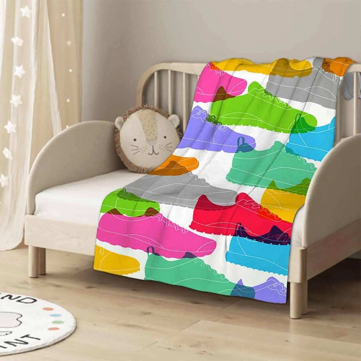 Sport Shoes Sneakers Colorful Throw Blanket for Couch Cozy Soft Blankets & Throws Lightweight Fleece Fall Fuzzy Blanket Couch Chairs Sofa Bedroom Living Room 30x50 Inches