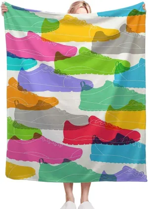 Sport Shoes Sneakers Colorful Throw Blanket for Couch Cozy Soft Blankets & Throws Lightweight Fleece Fall Fuzzy Blanket Couch Chairs Sofa Bedroom Living Room 30x50 Inches
