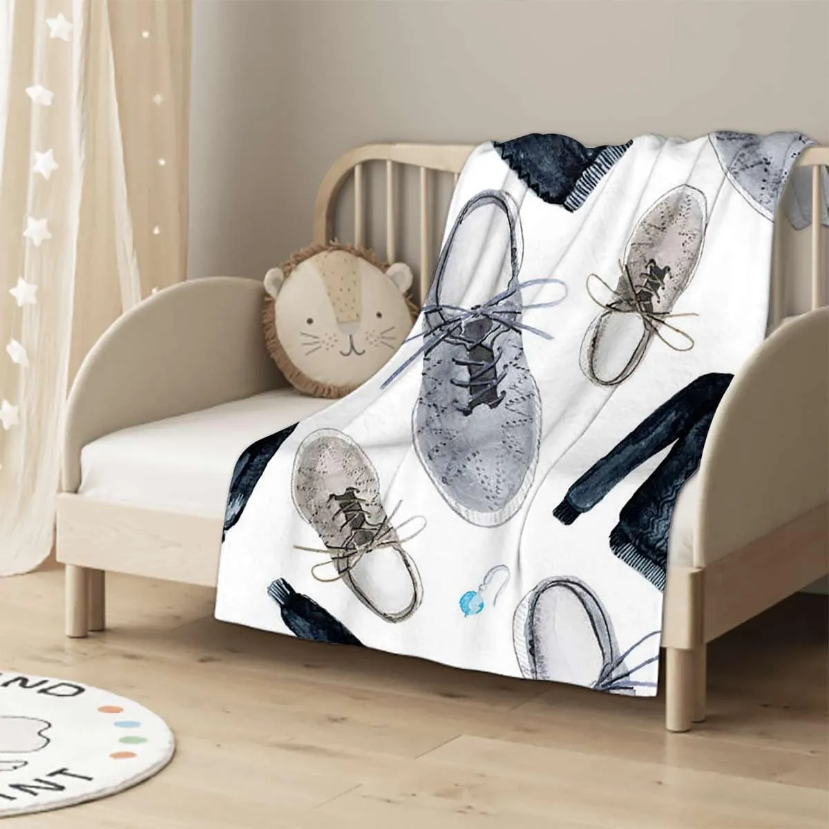 Sport Shoes Sneakers Throw Blanket for Couch Cozy Soft Blankets & Throws Lightweight Fleece Fall Fuzzy Blanket Couch Chairs Sofa Bedroom Living Room 50x60 Inches
