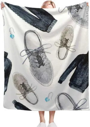 Sport Shoes Sneakers Throw Blanket for Couch Cozy Soft Blankets & Throws Lightweight Fleece Fall Fuzzy Blanket Couch Chairs Sofa Bedroom Living Room 50x60 Inches