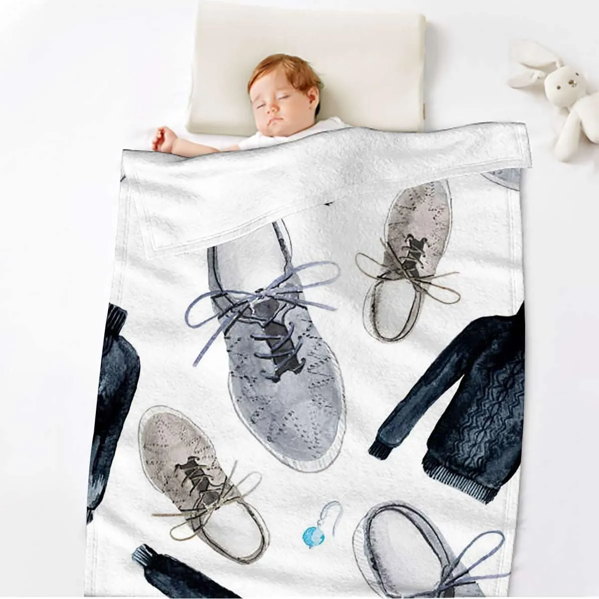 Sport Shoes Sneakers Throw Blanket for Couch Cozy Soft Blankets & Throws Lightweight Fleece Fall Fuzzy Blanket Couch Chairs Sofa Bedroom Living Room 50x60 Inches