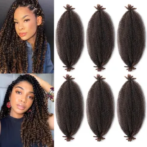 Spring Afro Twist Hair 16 Inch 6 Packs 30G Pre Stretched Braiding Hair Marley Twist Hair Extensions Pre Fluffed Kinky Twist Hair for Soft Locs Extensions(16 Inch,6Pack,T30#)