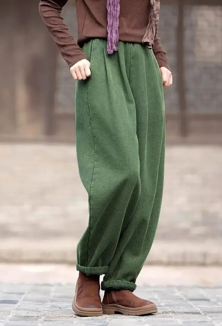 spring pants for women Loose Boho Vintage Linen Bloomers