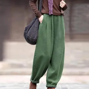 spring pants for women Loose Boho Vintage Linen Bloomers