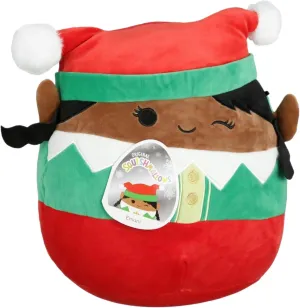 Squishmallow 12" Emani The Girl Elf - Official Kellytoy Christmas Plush - Soft and Squishy Holiday Elf Stuffed Animal Toy - Great Gift for Kids