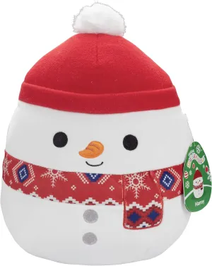 Squishmallows 10-Inch Manny The Snowman - Official Jazwares Plush - Collectible Soft & Squishy Stuffed Animal Toy - Add to Your Squad - Gift for Kids, Girls & Boys
