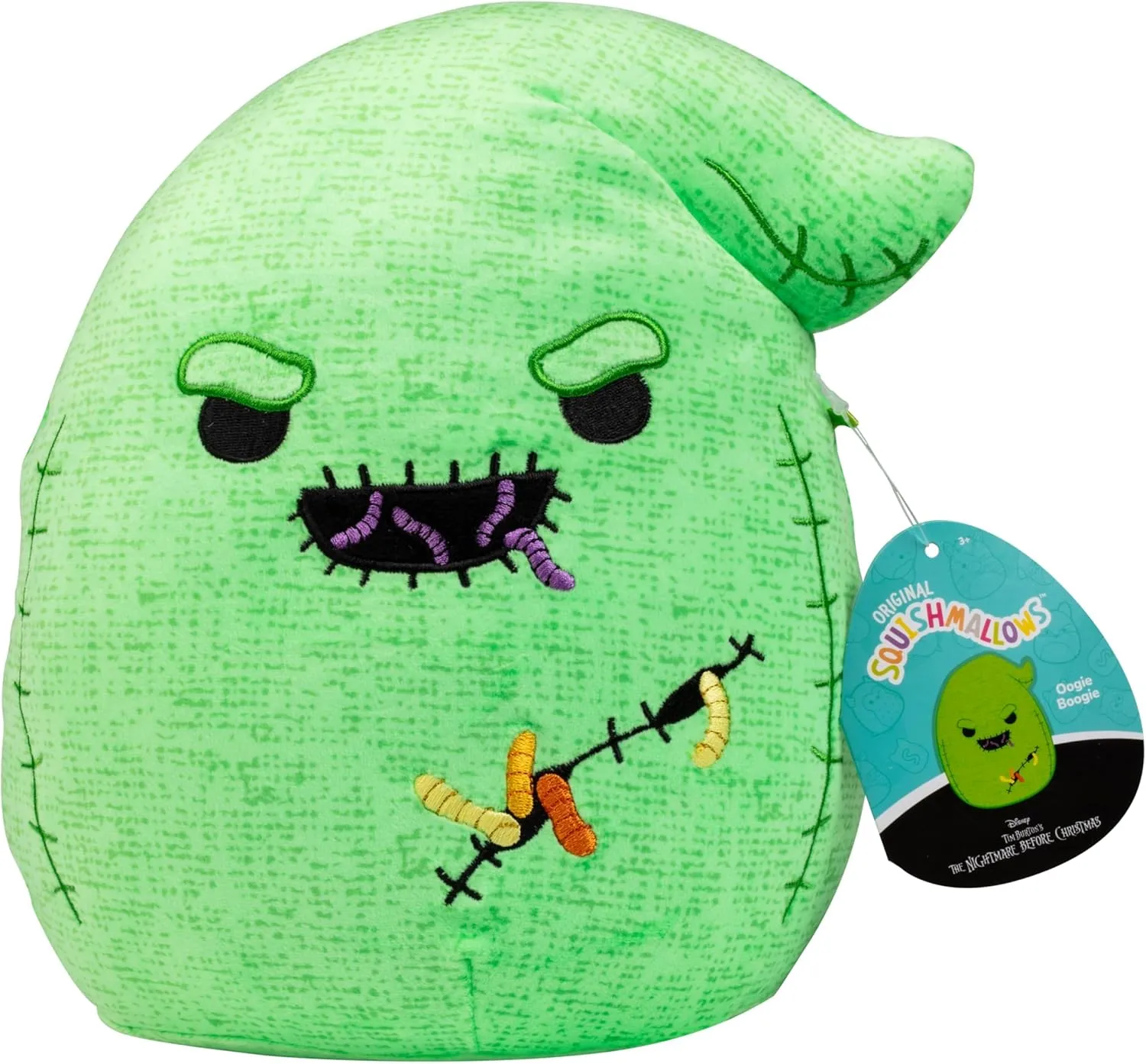 Squishmallows Original 8-Inch Oogie Boogie - Nightmare Before Christmas - Official Jazwares Halloween Disney Plush - Collectible Soft & Squishy Stuffed Animal Toy - Gift for Kids, Girls & Boys