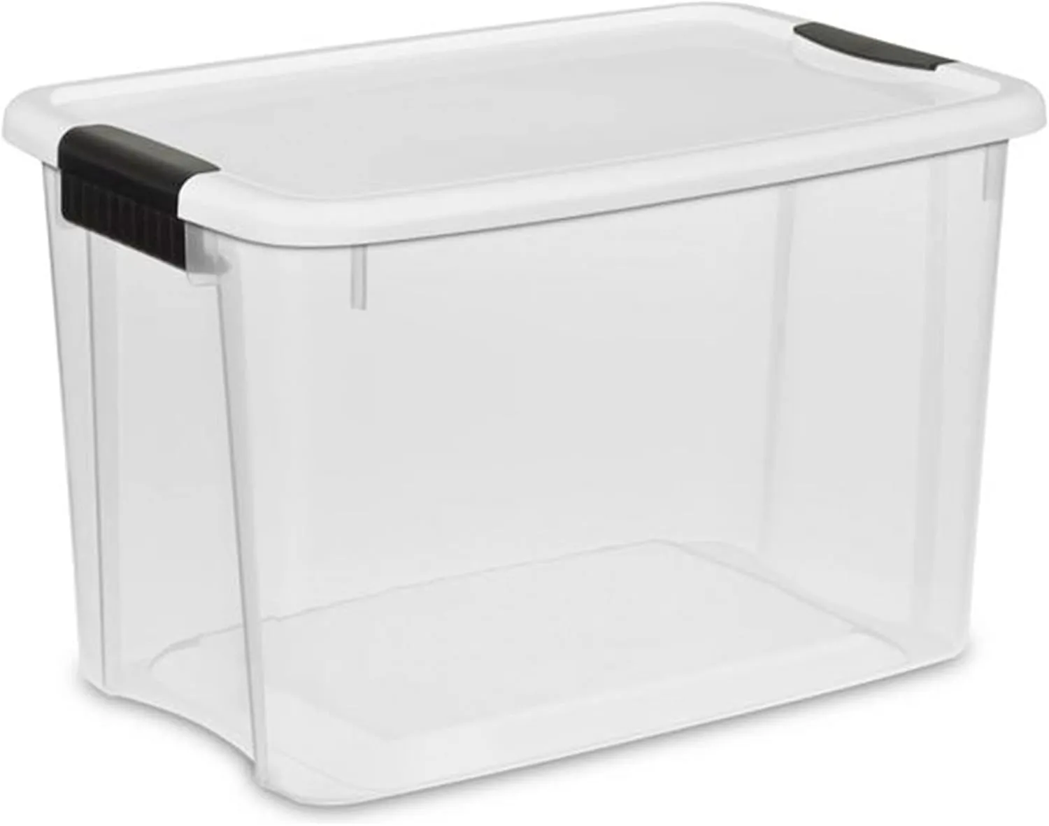 Sterilite 6-Pack Stackable Storage Bin with Lid, Clear Plastic Design, 30 Quart